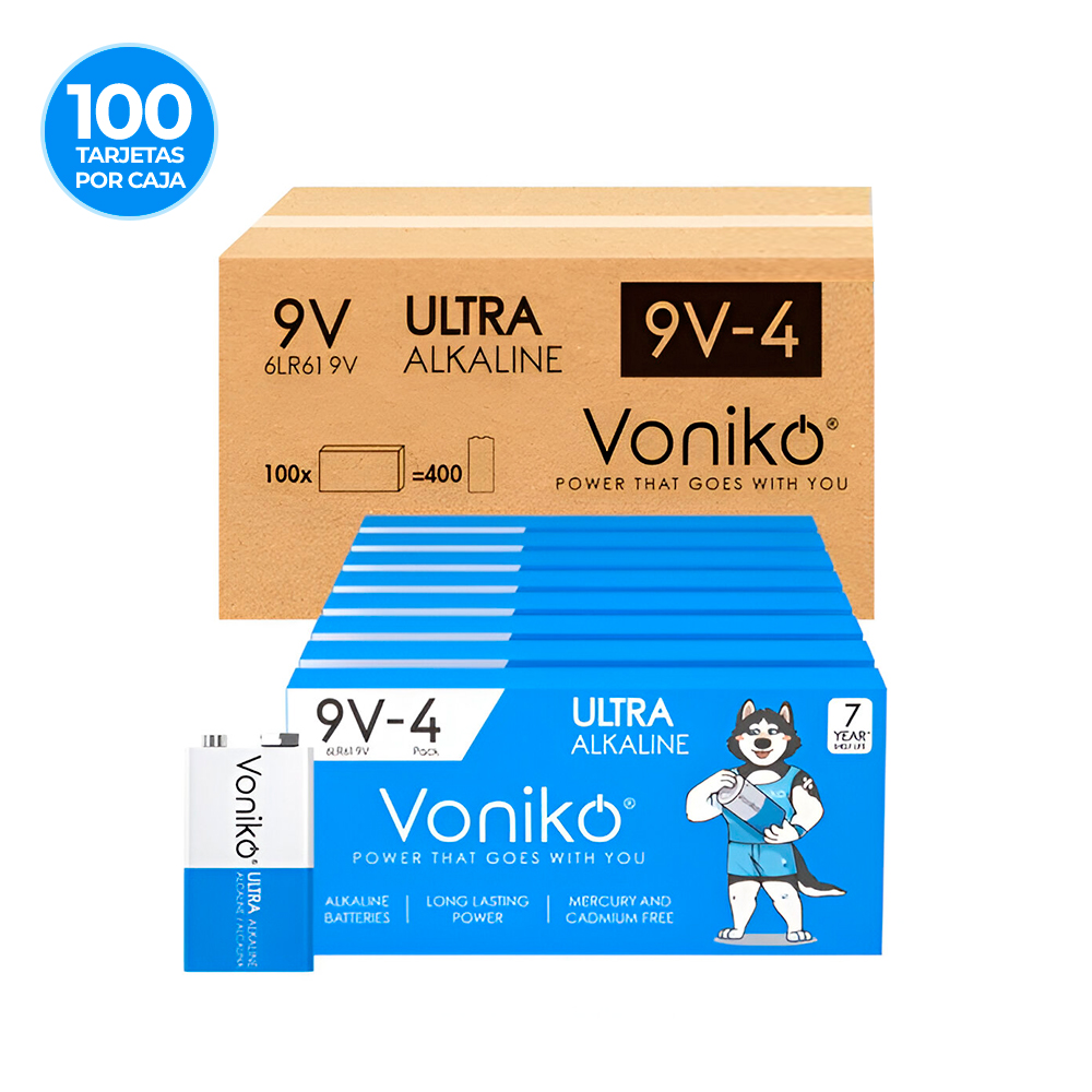 Baterías Alcalinas Premium Voniko 9V - 6LR61 - 500mAh - Imagen 5