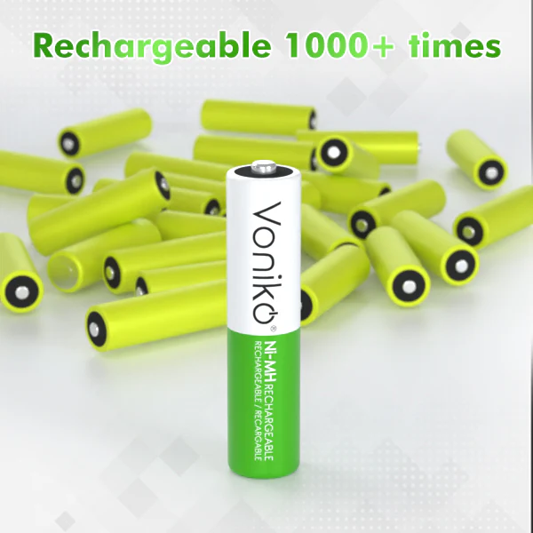 Baterías Voniko NiMH AAA - HR03 1.2V 850mAh (Recargables) - Imagen 2